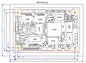 Leiterplattendesign Plan und Maße komplexe Baugruppe