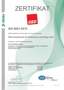 Zertifikat GED ISO 9001 2023