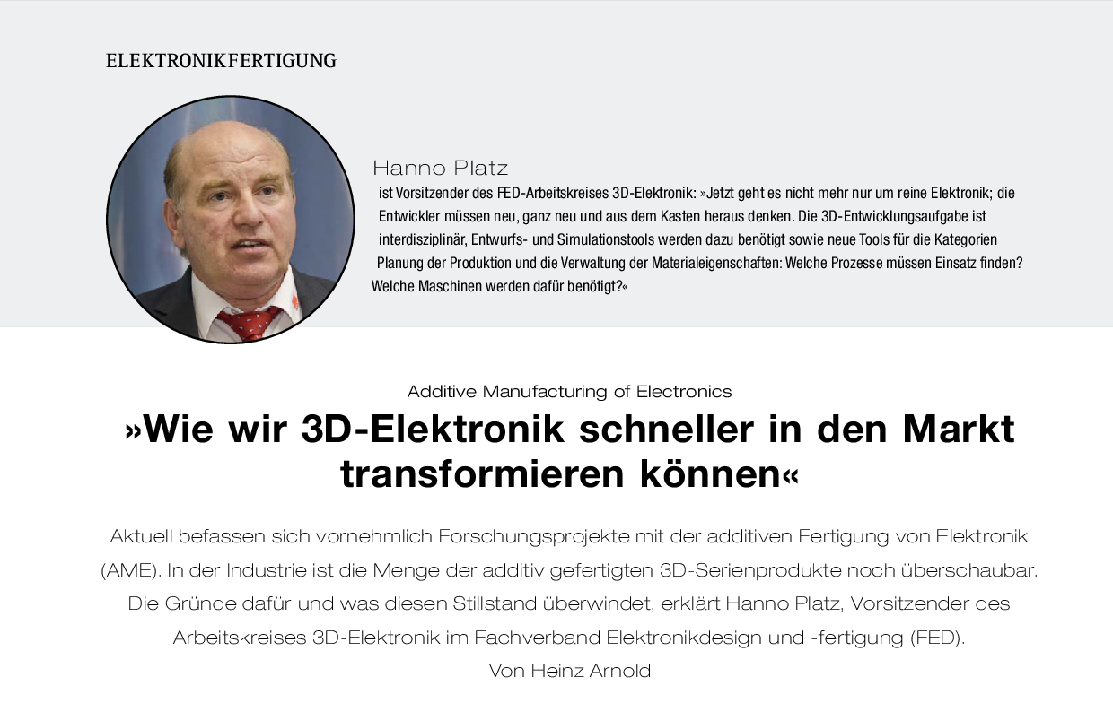 Hanno Platz im Interview mit der Zeitschrift Elektronik